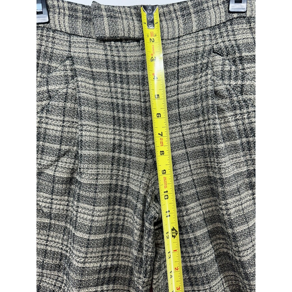 Free People Grey Plaid High Waisted Barrel Wide Leg Balloon Pants Size 0 - Picture 6 of 12